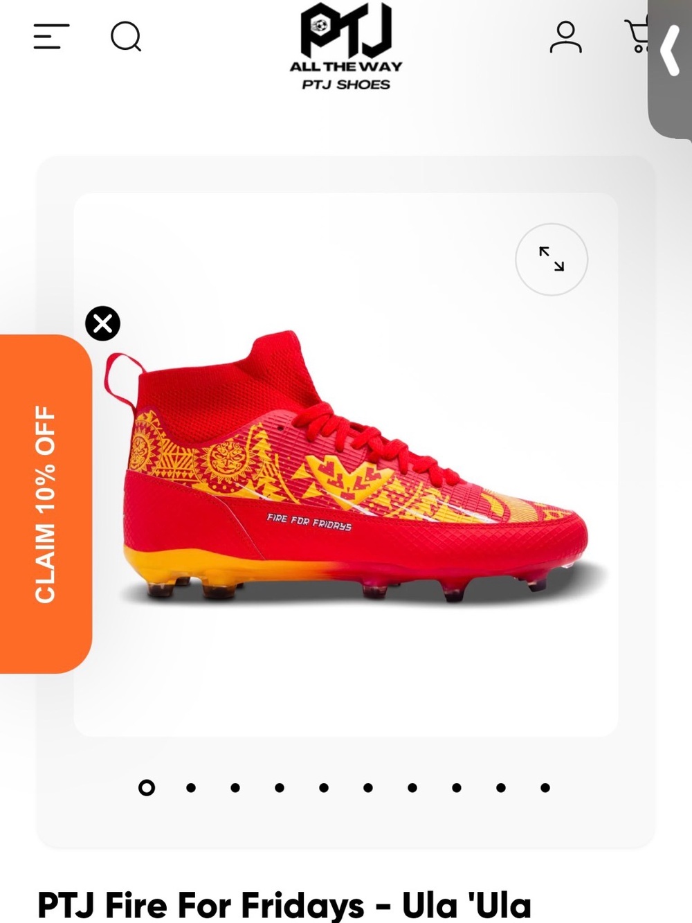 PTJ Fire For Fridays Kids Football Boots - Red & Yellow